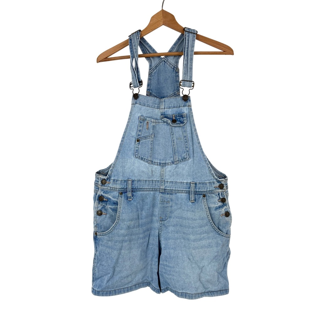 Y2K LEI Womens Denim Shorts Overalls Shortalls Size Large wide leg